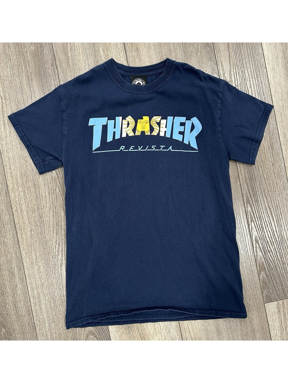 Thrasher Magazine Argentina Flag Tshirt men S small blue Skate revista logo